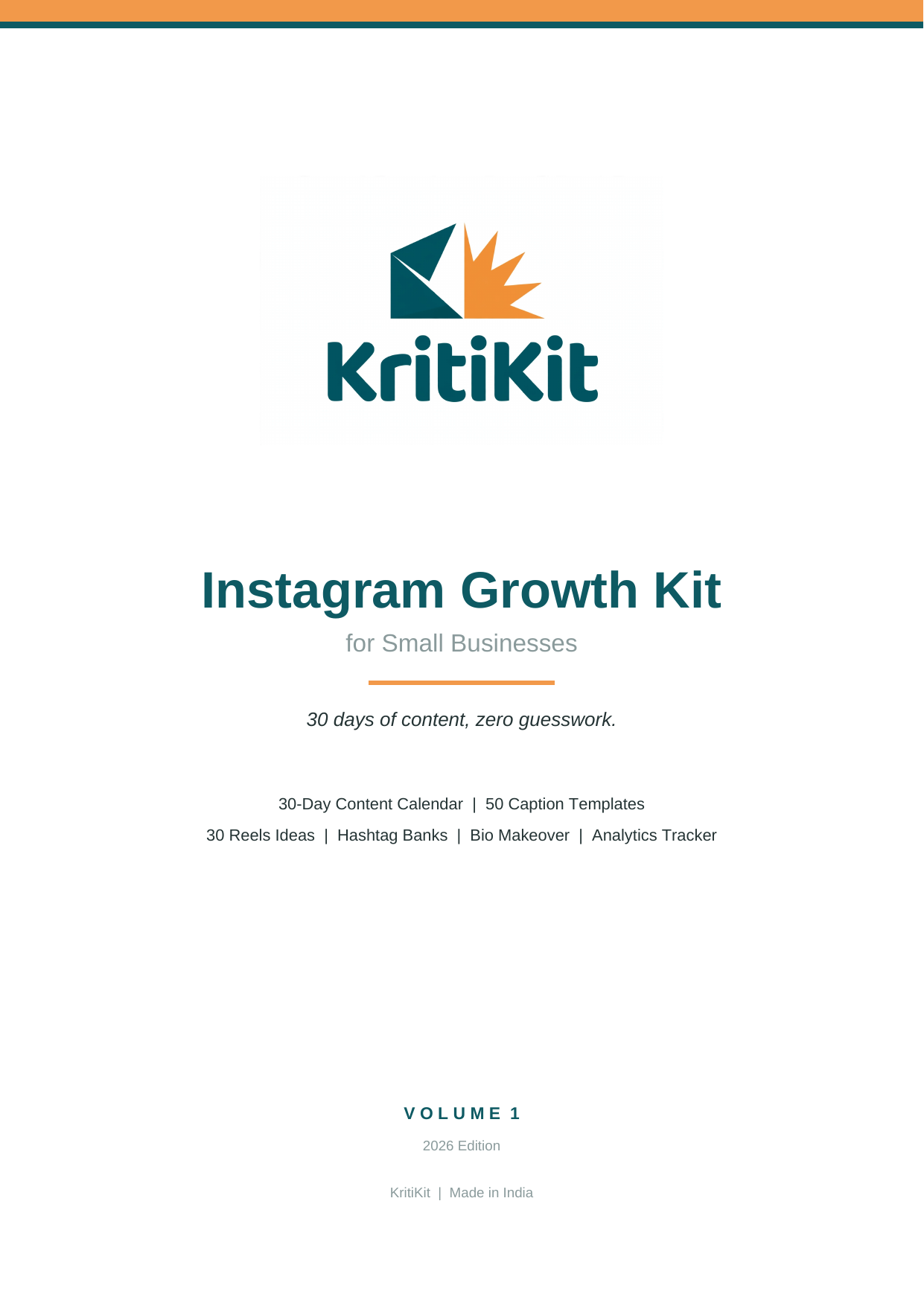 KritiKit Instagram Growth Kit cover